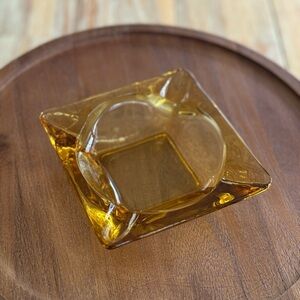 Vintage Amber Glass Ashtray